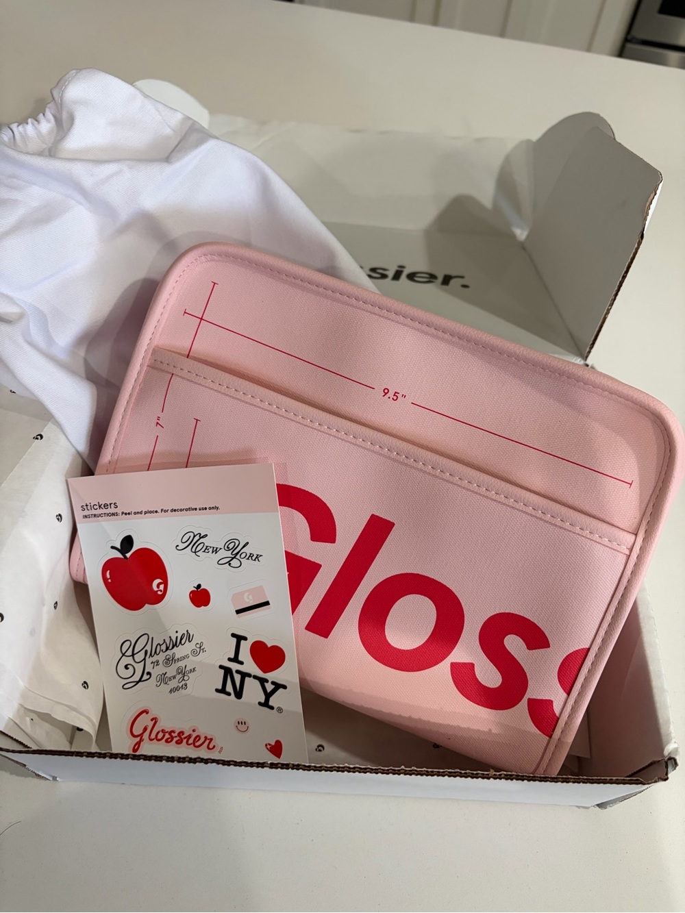 Glossier Pink Big Makeup Bag